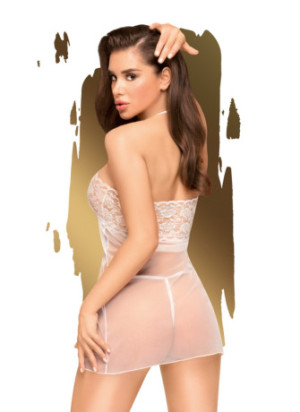 Nuisette transparente et string assorti Blanc All yours - PH0092WHT